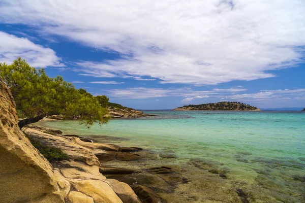 Landskap Med Vacker Havsutsikt Shore Bild Grekland — Stockfoto