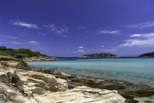 Landskap Med Vacker Havsutsikt Shore Bild Grekland — Stockfoto