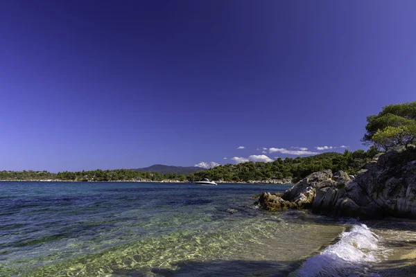 Yunanistan Güzel Deniz Kıyı Görüntüsüyle Manzara — Stok fotoğraf