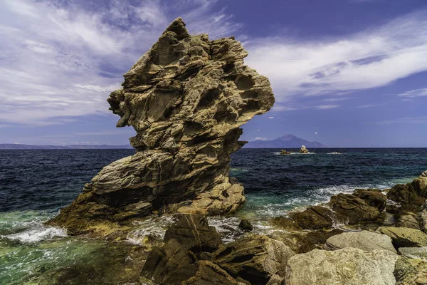 ギリシャの美しい海岸のイメージのある風景します — ストック写真