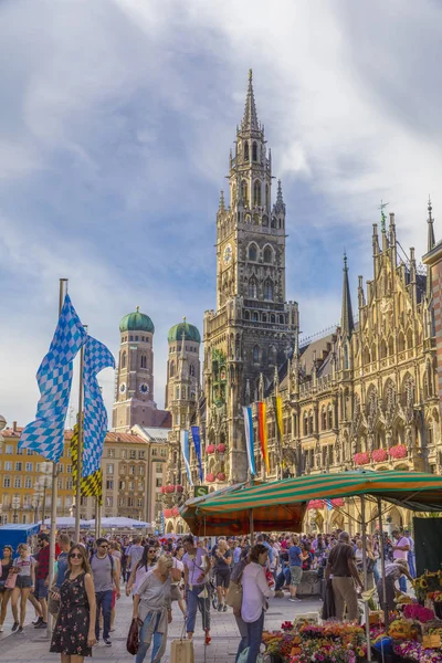 Münih Almanya Eylül 2018 Rathaus Glockenspiel Bulunan Münih Almanya Nın — Stok fotoğraf