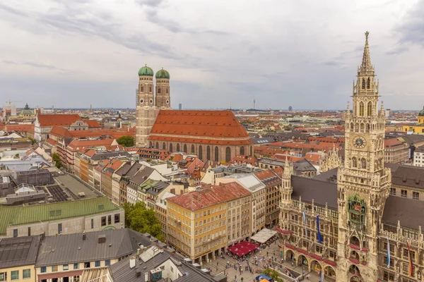 ミュンヘン ドイツの 2018 ミュンヘン市と聖母教会 ミュンヘン大聖堂の航空写真 — ストック写真