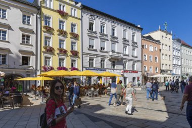 Sokak Görünümü'nde Passau, Bavyera, Almanya.