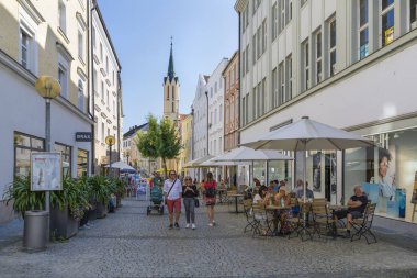 Sokak Görünümü'nde Passau, Bavyera, Almanya.