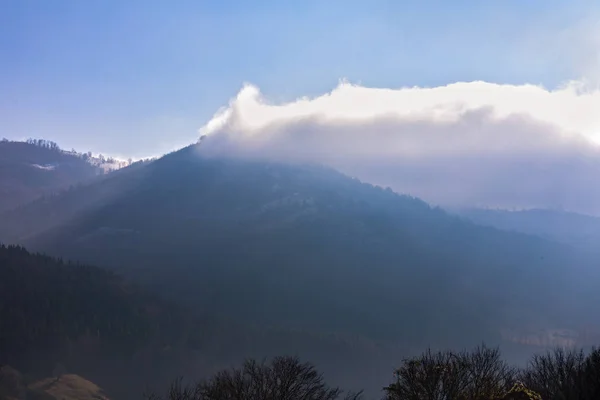 Montañas Bucegi Brasov Rumania Vista Del Paisaje Luz Del Sol — Foto de Stock