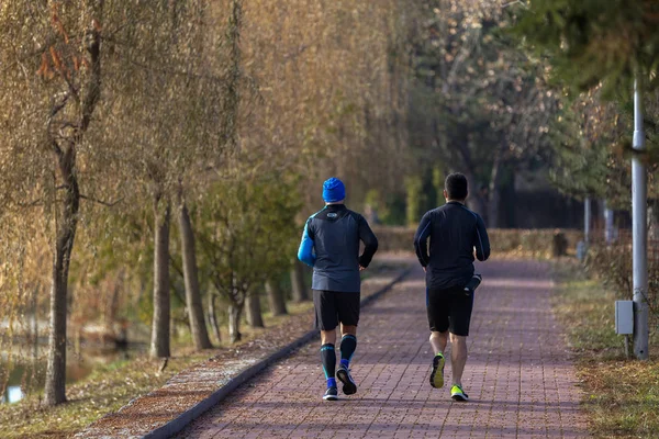 Sportereignis Dem Menschen Unterschiedlichen Alters Teilnehmen Organisiert Anlässlich Des Hundertsten — Stockfoto