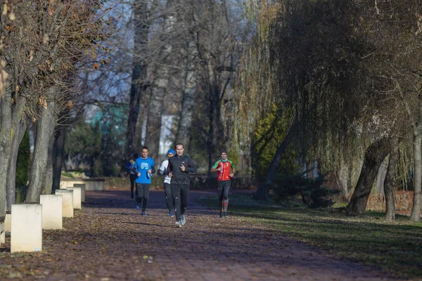 Sportereignis Dem Menschen Unterschiedlichen Alters Teilnehmen Organisiert Anlässlich Des Hundertsten — Stockfoto