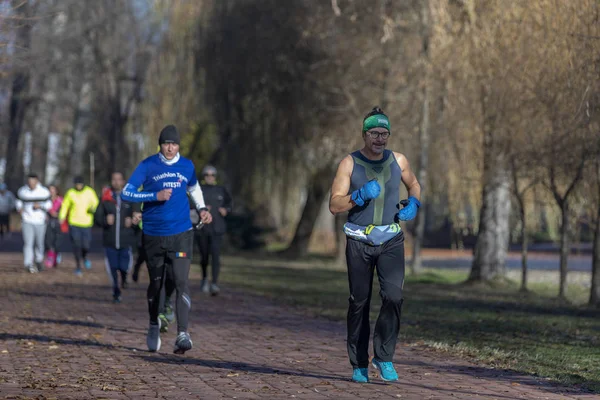 Спортивний Захід Участю Людей Різного Віку Організована Сторіччя Великого Румунський — стокове фото