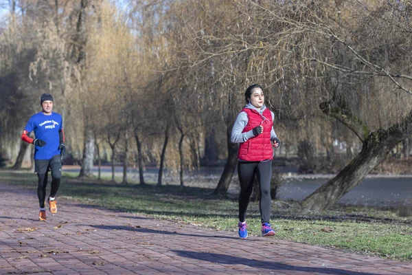 Спортивний Захід Участю Людей Різного Віку Організована Сторіччя Великого Румунський — стокове фото