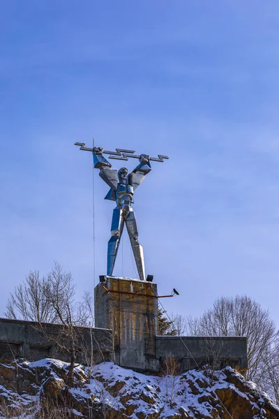 Prometheus Statue Next Vidraru Dam Romania — Stock Photo, Image