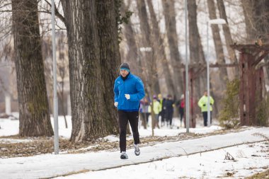 Sports event involving people of different ages organized at the Triatlon Piteti team, event to encourage people to do sports, 20.01.2019.