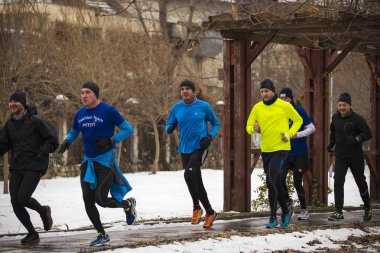Sports event involving people of different ages organized at the Triatlon Piteti team, event to encourage people to do sports, 20.01.2019.