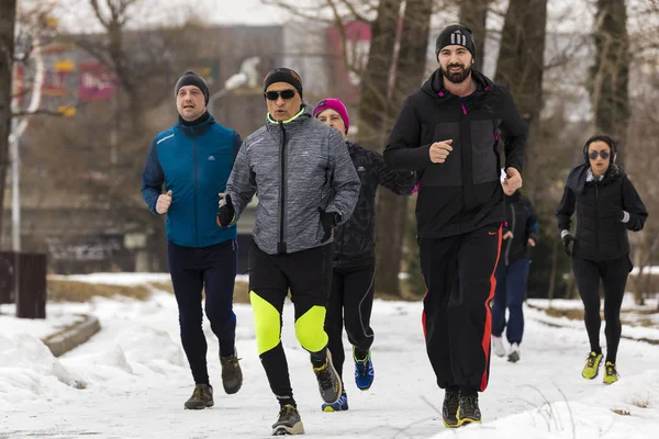 Evento Deportivo Que Participan Personas Diferentes Edades Organizado Equipo Triatlon — Foto de Stock