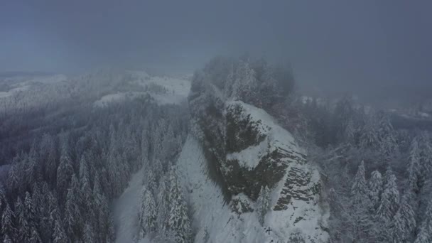 Imágenes Aéreas Invierno Con Macizo Detunatele Las Montañas Apuseni Rumania — Vídeos de Stock