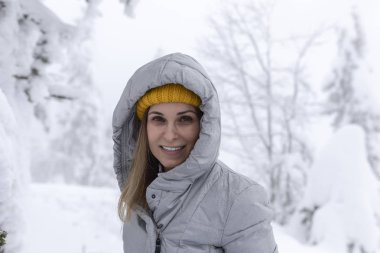 Onu kış tatil Hapopy turist Bayan dağlarda