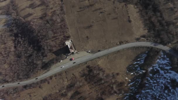 山空中射击中的道路 — 图库视频影像