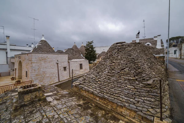 Alberobello Apulië Italië Februari Prachtig Uitzicht Traditionele Trulli Huizen Met — Stockfoto