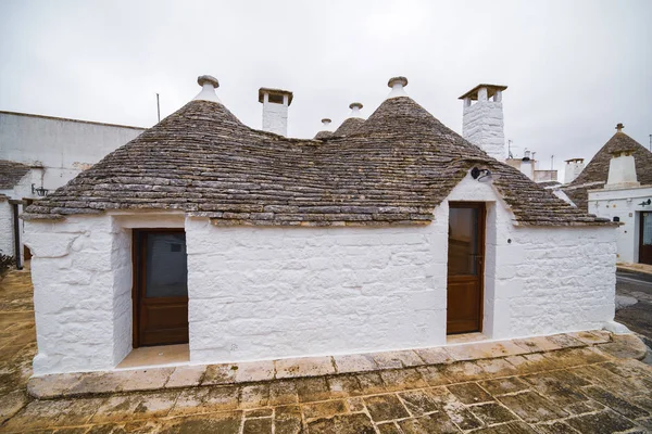 Alberobello Apulia Italia Febrero Hermosa Vista Las Tradicionales Casas Trulli — Foto de Stock