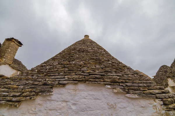 Alberobello Apulia Italy February Beautiful View Traditional Trulli Houses Conical — Stock Photo, Image