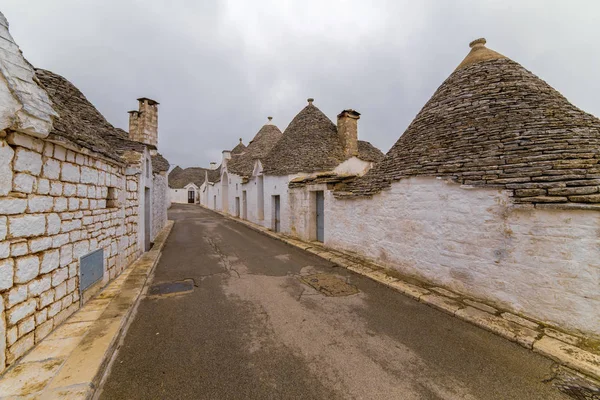 Alberobello Apulien Italien Februar Schöner Blick Auf Die Traditionellen Trulli — Stockfoto