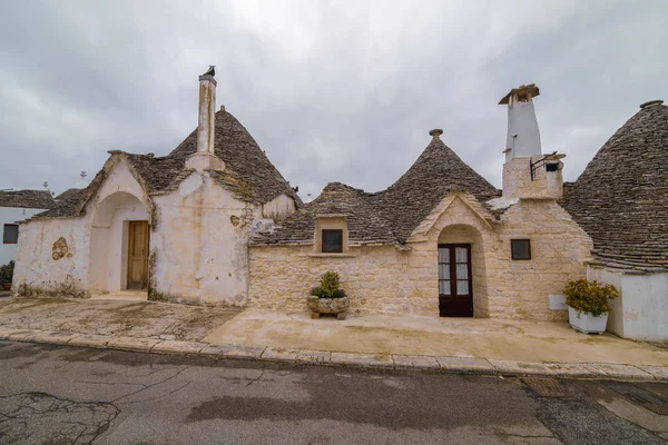 Alberobello Apulien Italien Februar Schöner Blick Auf Die Traditionellen Trulli — Stockfoto