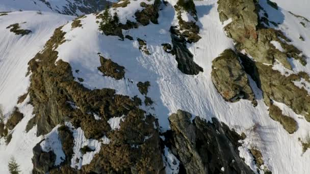 Dağlar Üzerinde Havadan Atış Kış — Stok video