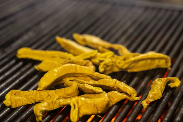 Grilled intestine pork on the grill — Stock Photo, Image