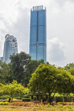 22 Nis 2019. Kuala Lumpur, Malezya. Petronas'ın ikiz kuleleri