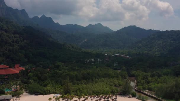 Mai 2019 Pláž Resort Langkawi Malajsie Letecký Pohled Dronu — Stock video