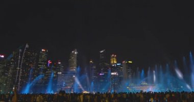 Singapur Marina Bay Spectra Wonder Tam Gece Işık Ve Su Gösterisi 