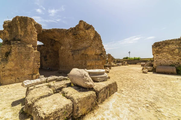 Ruins of the Roman Baths of Carthage, Tunisia, 21 Jun 2019. — Stock Photo, Image