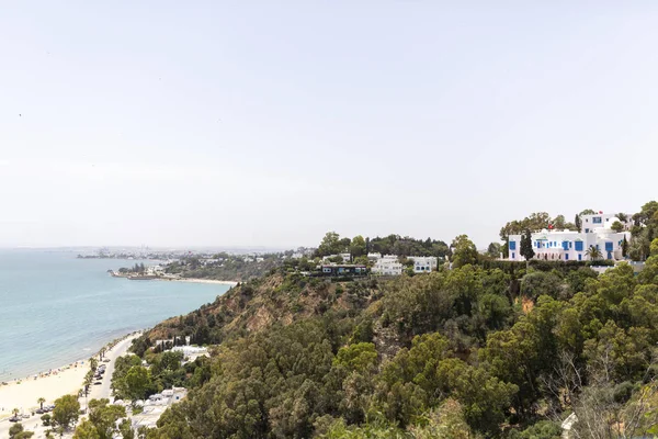 Sidi Bou Said, Tunesië-juni 06, 2019: steegje met traditionele w — Stockfoto