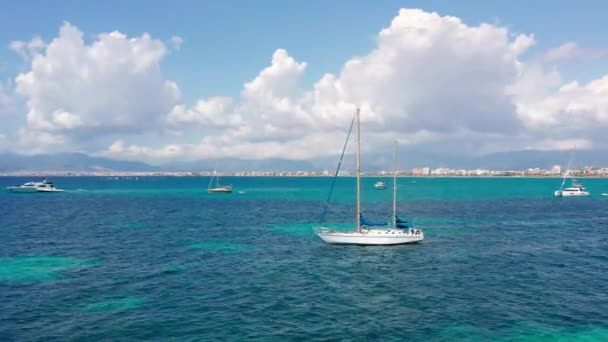 Septiembre 2019 Vuelo Por Encima Palma Mallorca España Metraje Aéreo — Vídeos de Stock