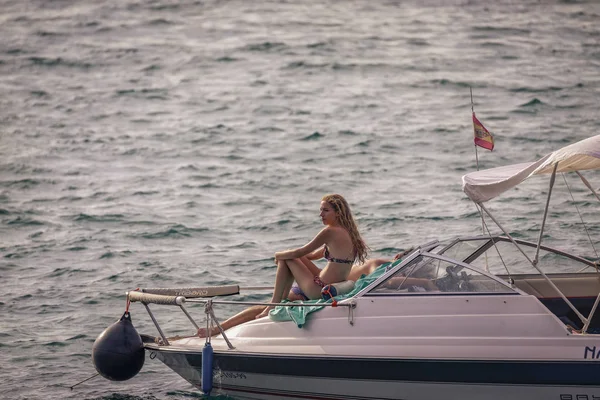 12-Septiembre 2019.Isla Mallorca, vista a un mar mediterráneo , — Foto de Stock