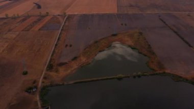 Kuşların Havadan Görünümü Bir Gölün Üzerinden Uçar, 4k