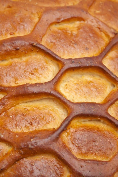 Bakgrund Brödet Med Touch Honung Tillverkad Traditionella Mängd Vete Triticum — Stockfoto