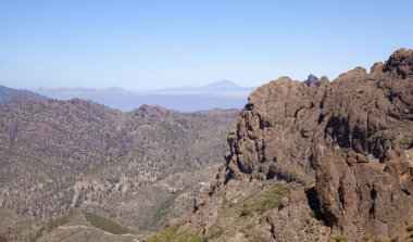 Gran Canaria, towrads Teide Tenerife üzerinde görebilir