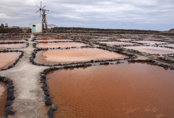 Gran Canaria Estanques Evaporación Salina Salinas Tenefe Sureste Isla Color — Foto de Stock
