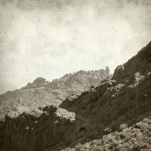 Texturierter Alter Papierhintergrund Mit Gran Canaria Landschaft — Stockfoto