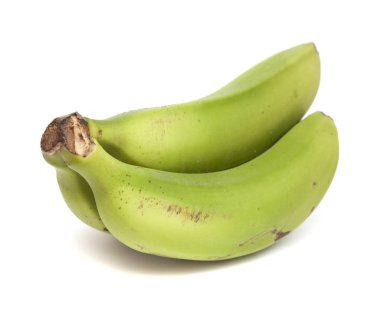 bir küme üzerinde beyaz arka plan izole yeşil muz