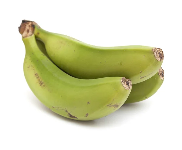 Ett Kluster Gröna Bananer Isolerad Vit Bakgrund — Stockfoto