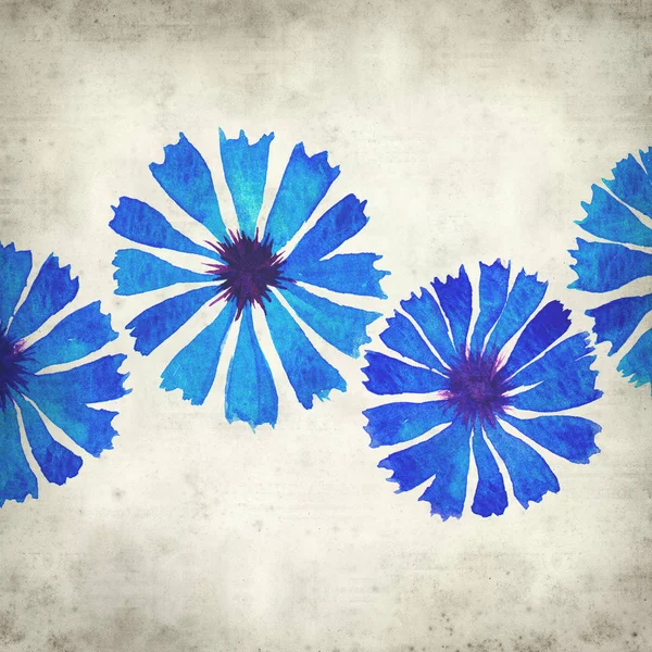 Fundo Papel Velho Texturizado Com Aquarela Cornflower Azul — Fotografia de Stock