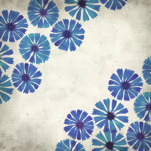 Eski Kağıt Arka Plan Mavi Peygamber Çiçeği Suluboya Ile Dokulu — Stok fotoğraf
