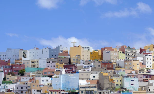 Las Palmas Gran Canaria Colorful Flat Roofed Houses Risco San — Stock Photo, Image