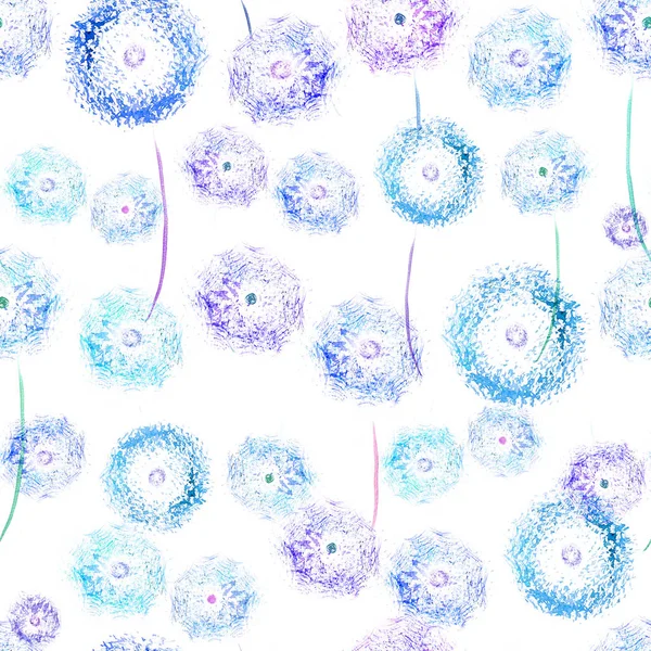 Simple Dandelion Watercolor Background Seamless Repeatable — Stock Photo, Image