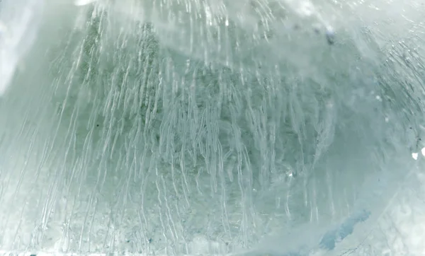 Block Ice Macro Background Visible Texture Created Air Bubbles — Stock Photo, Image