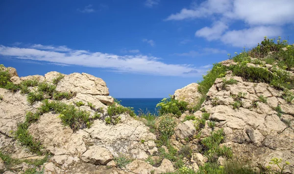 Kantabrien Costa Quebrada Helle Farbe Rock Rund Playa Madero Strand — Stockfoto