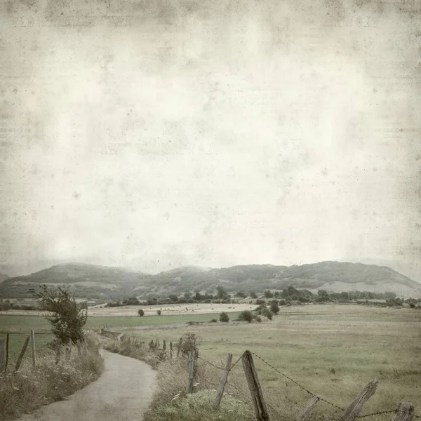 Textured Old Paper Background Rural Landscapes Cantabria North Spain — Stock Photo, Image