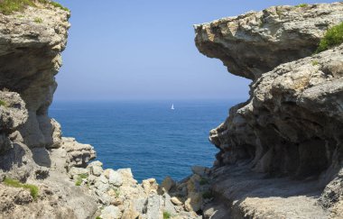 Cantabria, Santander ve Maruca, Camino De Santiago bir türevi parçası arasındaki kıyı manzara