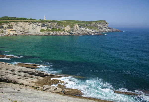 Cantabria Paesaggio Costiero Intorno Faro Capo Cabo Mayor Una Delle — Foto Stock